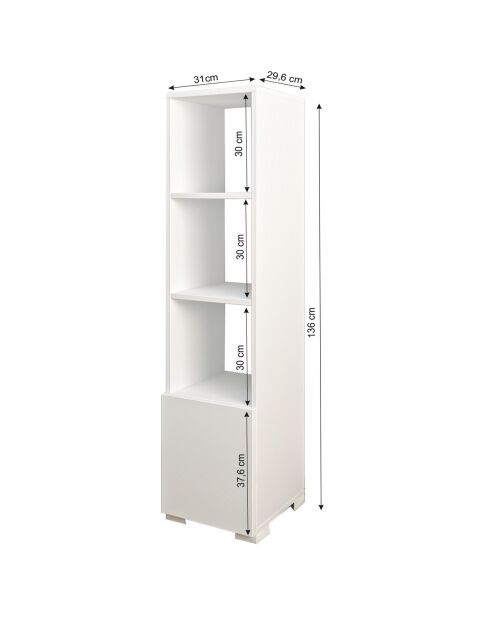 Bibliothèque Kuzey blanc - 31x136x29.6 cm