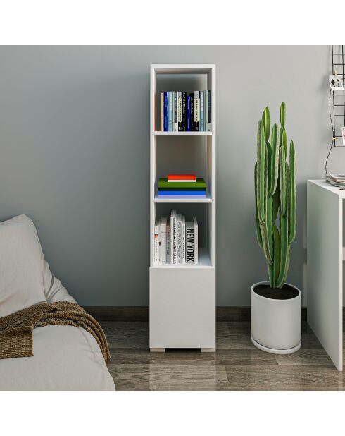 Bibliothèque Kuzey blanc - 31x136x29.6 cm