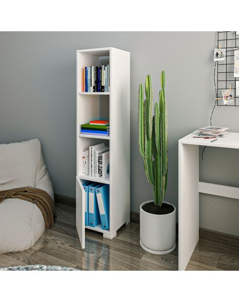 Bibliothèque Kuzey blanc - 31x136x29.6 cm
