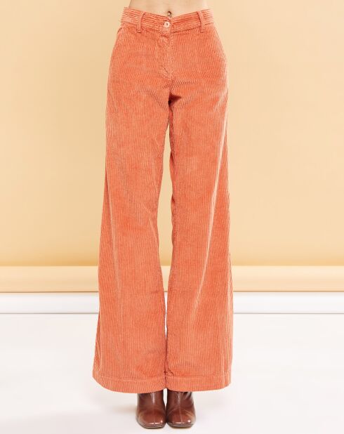 Pantalon en Velours Côtelé Salma laque