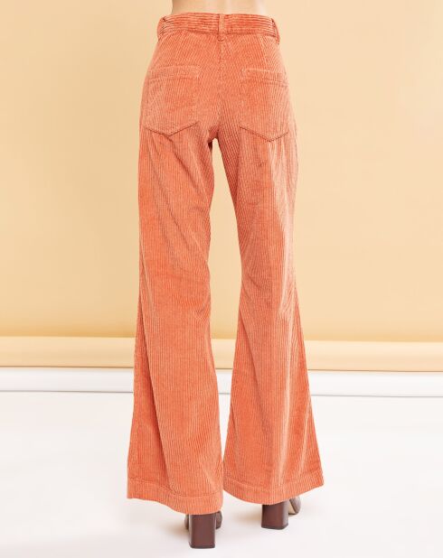 Pantalon en Velours Côtelé Salma laque