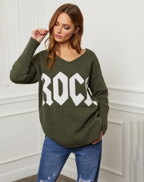 Pull en Laine mélangée Azra kaki