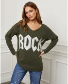 Pull en Laine mélangée Azra kaki