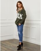 Pull en Laine mélangée Azra kaki