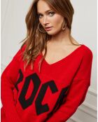Pull en Laine mélangée Azra rouge