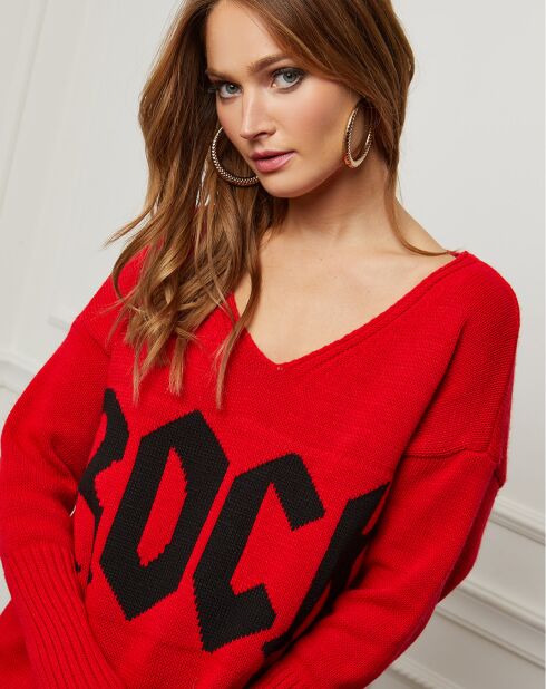 Pull en Laine mélangée Azra rouge