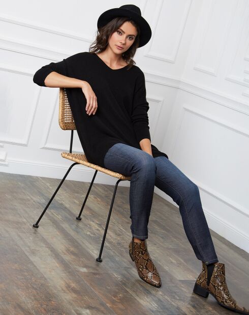 Pull en Cachemire mélangé Bouddha noir