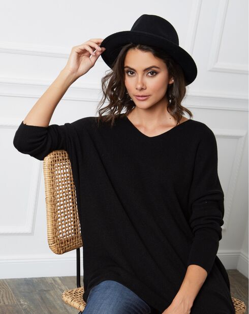 Pull en Cachemire mélangé Bouddha noir