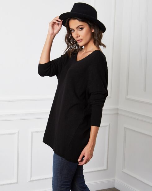 Pull en Cachemire mélangé Bouddha noir