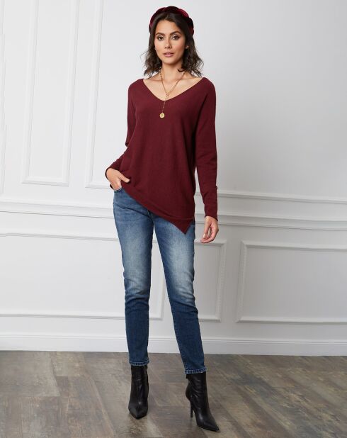 Pull en Cachemire mélangé Jennie bordeaux