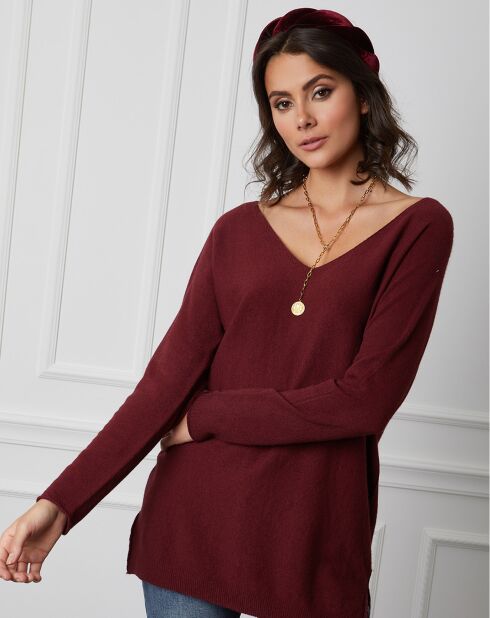 Pull en Cachemire mélangé Jennie bordeaux