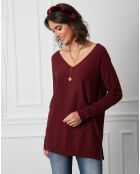 Pull en Cachemire mélangé Jennie bordeaux