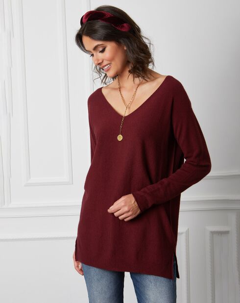 Pull en Cachemire mélangé Jennie bordeaux