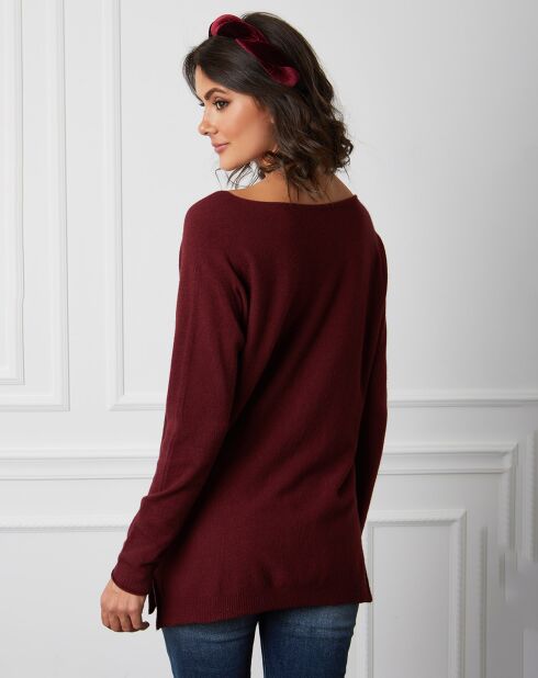 Pull en Cachemire mélangé Jennie bordeaux