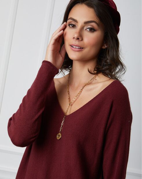 Pull en Cachemire mélangé Jennie bordeaux