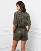 Chemise Leroy à imprimé léopard kaki