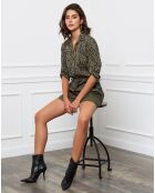 Chemise Leroy à imprimé léopard kaki