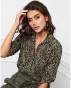 Chemise Leroy à imprimé léopard kaki