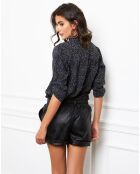 Chemise Leroy à imprimé léopard marine