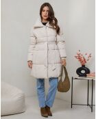 Beige halflange jas van Inès