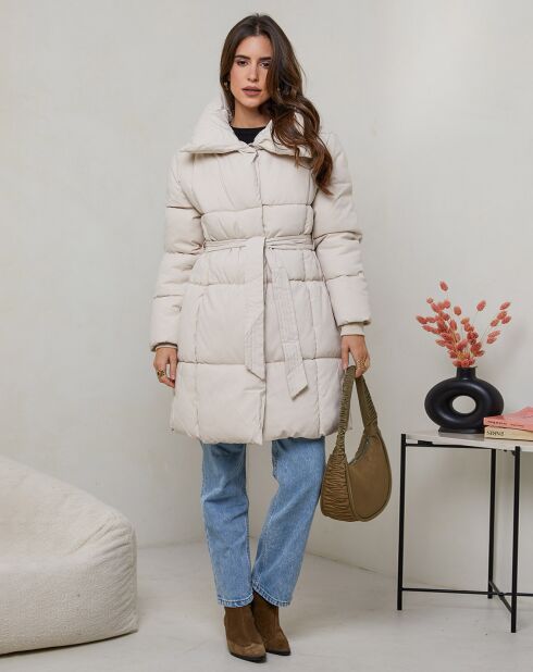 Beige halflange jas van Inès