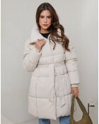 Beige halflange jas van Inès