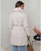 Beige halflange jas van Inès