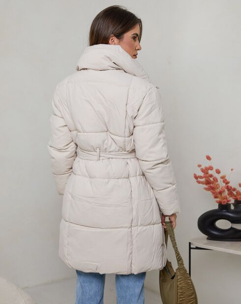 Beige halflange jas van Inès