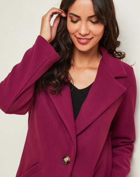 Manteau mi-long Manon prune