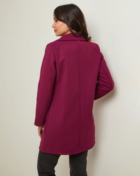 Manteau mi-long Manon prune