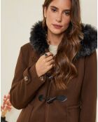 Manteau mi-long Charlotte chocolat