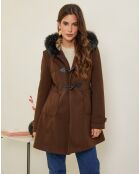 Manteau mi-long Charlotte chocolat