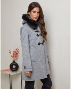 Manteau mi-long Charlotte gris