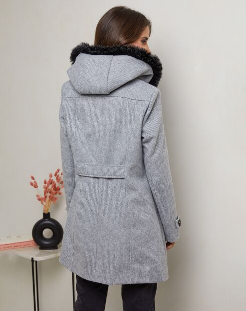 Manteau mi-long Charlotte gris