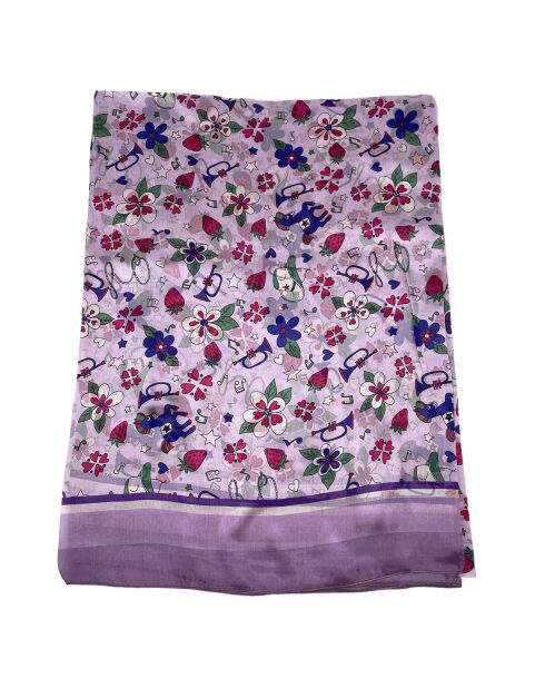 Foulard 100% Soie violet - 110x190 cm