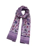 Foulard 100% Soie violet - 110x190 cm