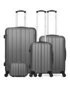 3 Valises 4 roues simples 55/65/75 cm & Vanity Napoli gris foncé