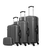 3 Valises 4 roues simples 55/65/75 cm & Vanity Napoli gris foncé