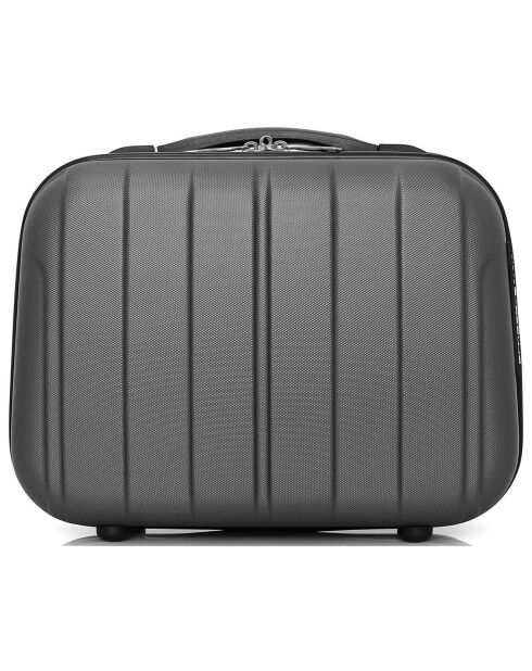 3 Valises 4 roues simples 55/65/75 cm & Vanity Napoli gris foncé