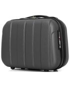 3 Valises 4 roues simples 55/65/75 cm & Vanity Napoli gris foncé