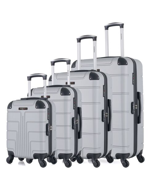 4 Ottawa 75/65/55/46 cm grijze koffers met 4 wielen