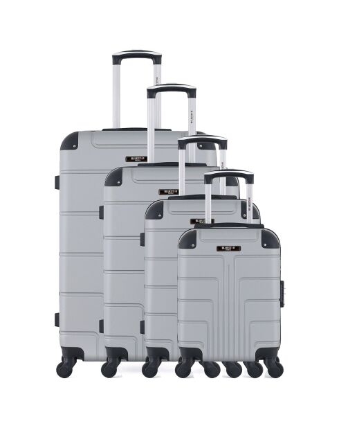 4 Ottawa 75/65/55/46 cm grijze koffers met 4 wielen