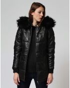 Veste en Cuir d'Agneau Lacinia noire
