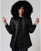 Veste en Cuir d'Agneau Lacinia noire