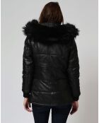 Veste en Cuir d'Agneau Lacinia noire
