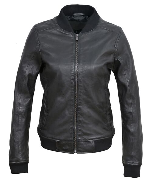 Bombers de piel de cordero negros Lalou