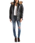 Veste en Cuir d'Agneau Laurel noire