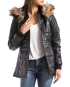 Veste en Cuir d'Agneau Laurel noire