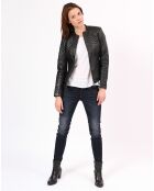 Veste en Cuir d'Agneau Laurie noire