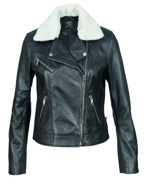 Perfecto en Cuir d'Agneau Lavine noir